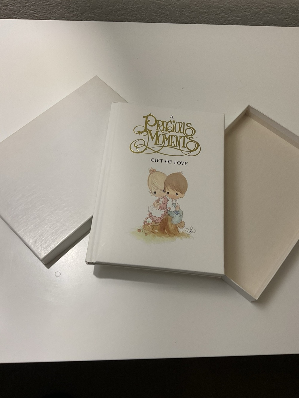Precious Moments White Hardcover 'Gift of Love' Book with Pastel Illustration